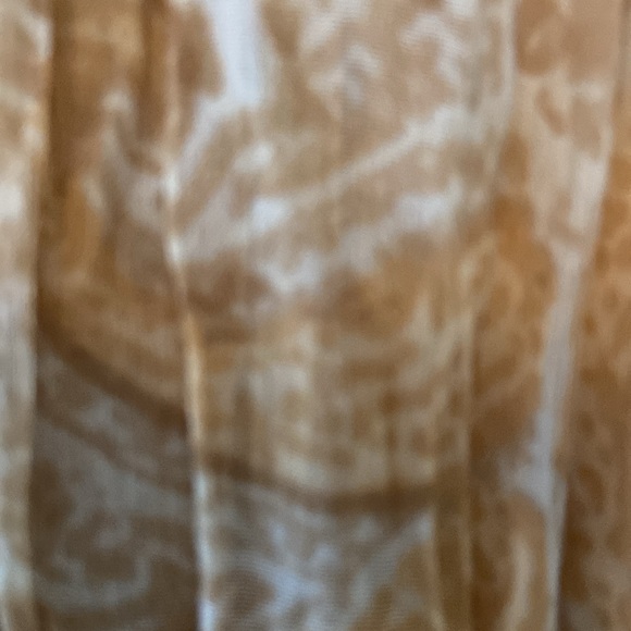 Inc Brand- Crepe Yellow-Gold Paisley V-Neck Button- Up Blouse - Picture 8 of 12